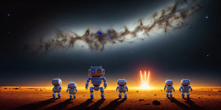 00119-657242184-robots on a small planet looking at the milky way on a night sky with an huge explosion on the side.png